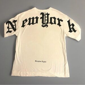 URBN IDNTY Men’s Sz S White T-Shirt Bold New York Print On Back Y2K Style‎
